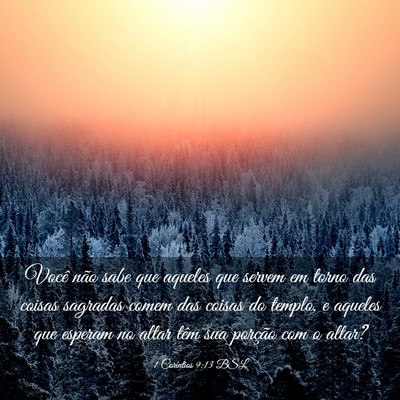 Picture 03 - 1 Coríntios 9:13 BSL - Você não sabe que aqueles que servem em torno - Bible Verse Picture