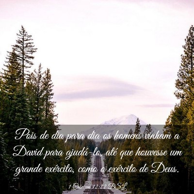Picture 03 - 1 Crônicas 12:22 BSL - Pois de dia para dia os homens vinham a David - Bible Verse Picture