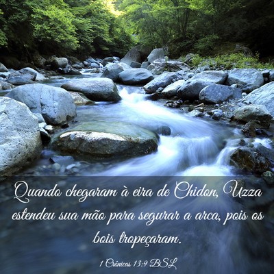 Picture 03 - 1 Crônicas 13:9 BSL - Quando chegaram à eira de Chidon, Uzza estendeu - Bible Verse Picture