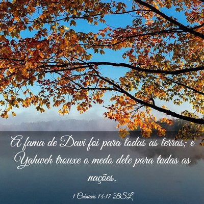 Picture 03 - 1 Crônicas 14:17 BSL - A fama de Davi foi para todas as terras; e Yahweh - Bible Verse Picture