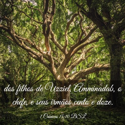 Picture 03 - 1 Crônicas 15:10 BSL - dos filhos de Uzziel, Amminadab, o chefe, e seus - Bible Verse Picture