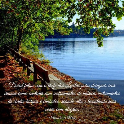 Picture 03 - 1 Crônicas 15:16 BSL - David falou com o chefe dos Levitas para designar - Bible Verse Picture