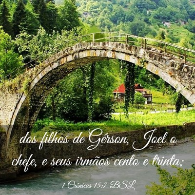 Picture 03 - 1 Crônicas 15:7 BSL - dos filhos de Gérson, Joel o chefe, e seus - Bible Verse Picture