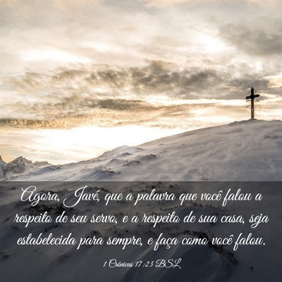 Picture 03 - 1 Crônicas 17:23 BSL - Agora, Javé, que a palavra que você falou a - Bible Verse Picture
