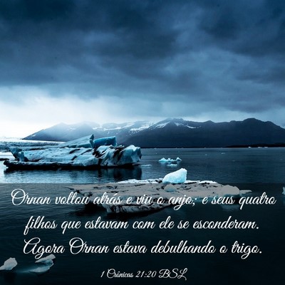 Picture 03 - 1 Crônicas 21:20 BSL - Ornan voltou atrás e viu o anjo; e seus quatro - Bible Verse Picture