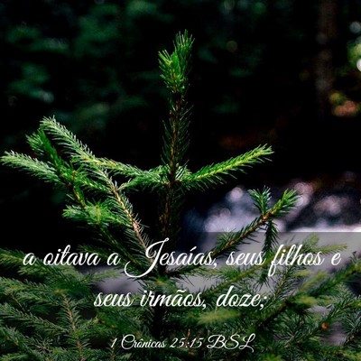 Picture 03 - 1 Crônicas 25:15 BSL - a oitava a Jesaías, seus filhos e seus irmãos, - Bible Verse Picture