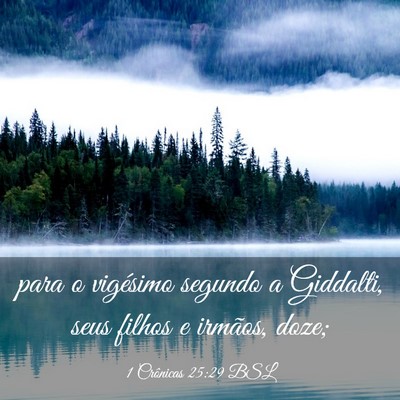Picture 03 - 1 Crônicas 25:29 BSL - para o vigésimo segundo a Giddalti, seus filhos - Bible Verse Picture