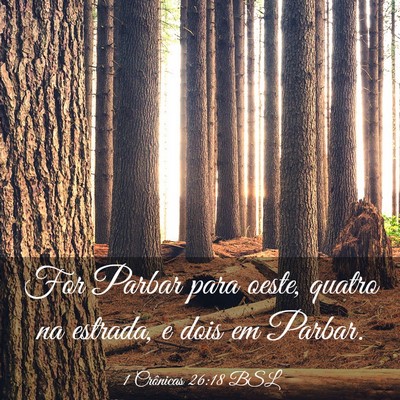 Picture 03 - 1 Crônicas 26:18 BSL - For Parbar para oeste, quatro na estrada, e dois - Bible Verse Picture