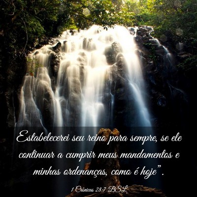 Picture 03 - 1 Crônicas 28:7 BSL - Estabelecerei seu reino para sempre, se ele - Bible Verse Picture