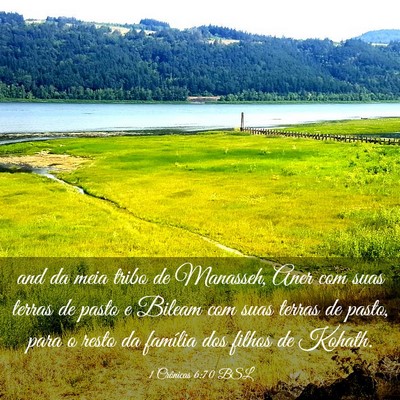 Picture 03 - 1 Crônicas 6:70 BSL - and da meia tribo de Manasseh, Aner com suas - Bible Verse Picture