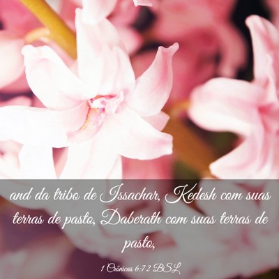Picture 03 - 1 Crônicas 6:72 BSL - and da tribo de Issachar, Kedesh com suas terras - Bible Verse Picture