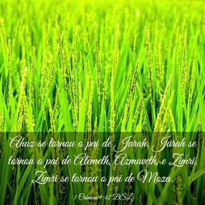 Picture 03 - 1 Crônicas 9:42 BSL - Ahaz se tornou o pai de Jarah. Jarah se tornou o - Bible Verse Picture