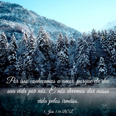 Picture 03 - 1 João 3:16 BSL - Por isso conhecemos o amor, porque ele deu sua - Bible Verse Picture