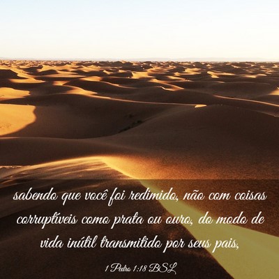 Picture 03 - 1 Pedro 1:18 BSL - sabendo que você foi redimido, não com coisas - Bible Verse Picture