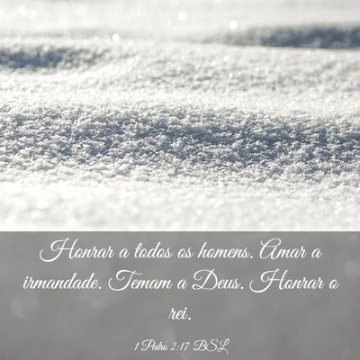 Picture 03 - 1 Pedro 2:17 BSL - Honrar a todos os homens. Amar a irmandade. Temam - Bible Verse Picture