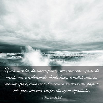 Picture 03 - 1 Pedro 3:7 BSL - Vocês maridos, da mesma forma, vivem com suas - Bible Verse Picture