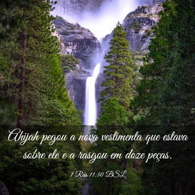 Picture 03 - 1 Reis 11:30 BSL - Ahijah pegou a nova vestimenta que estava sobre - Bible Verse Picture