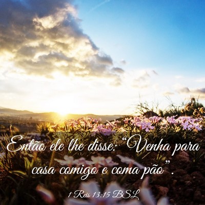 Picture 03 - 1 Reis 13:15 BSL - Então ele lhe disse: “Venha para casa comigo e - Bible Verse Picture