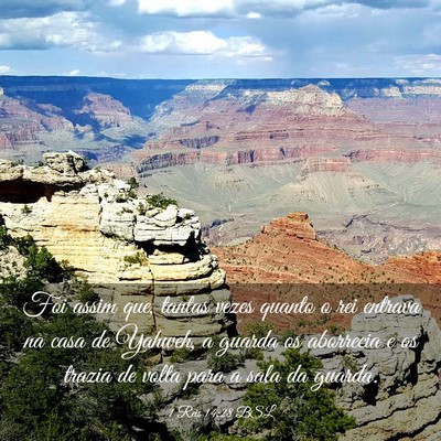 Picture 03 - 1 Reis 14:28 BSL - Foi assim que, tantas vezes quanto o rei entrava - Bible Verse Picture