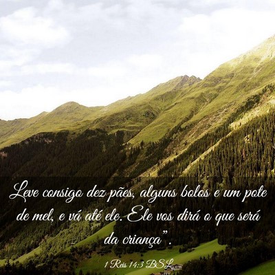 Picture 03 - 1 Reis 14:3 BSL - Leve consigo dez pães, alguns bolos e um pote de - Bible Verse Picture