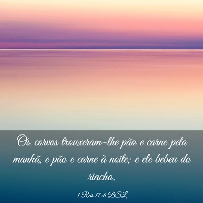 Picture 03 - 1 Reis 17:6 BSL - Os corvos trouxeram-lhe pão e carne pela manhã, - Bible Verse Picture