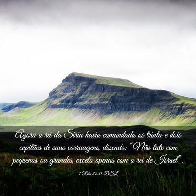 Picture 03 - 1 Reis 22:31 BSL - Agora o rei da Síria havia comandado os trinta e - Bible Verse Picture