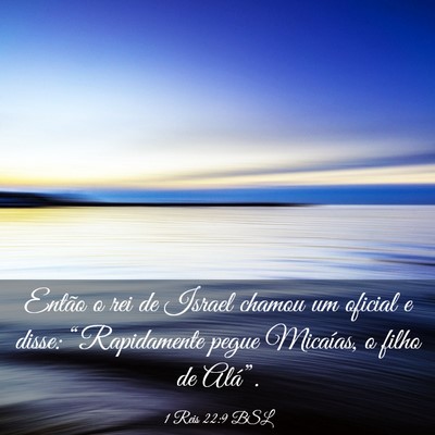 Picture 03 - 1 Reis 22:9 BSL - Então o rei de Israel chamou um oficial e disse: - Bible Verse Picture