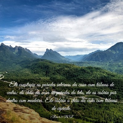 Picture 03 - 1 Reis 6:15 BSL - Ele construiu as paredes internas da casa com - Bible Verse Picture