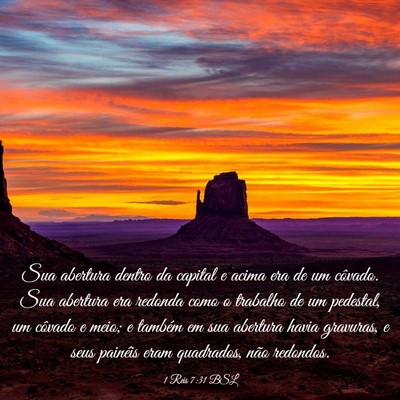 Picture 03 - 1 Reis 7:31 BSL - Sua abertura dentro da capital e acima era de um - Bible Verse Picture