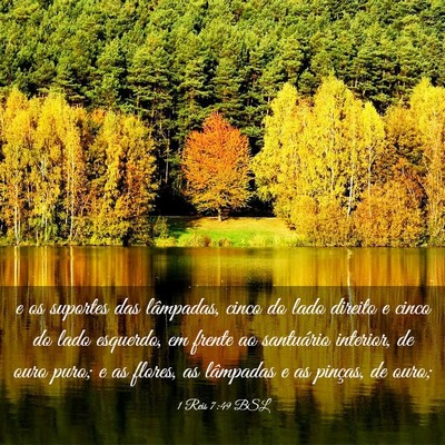 Picture 03 - 1 Reis 7:49 BSL - e os suportes das lâmpadas, cinco do lado - Bible Verse Picture