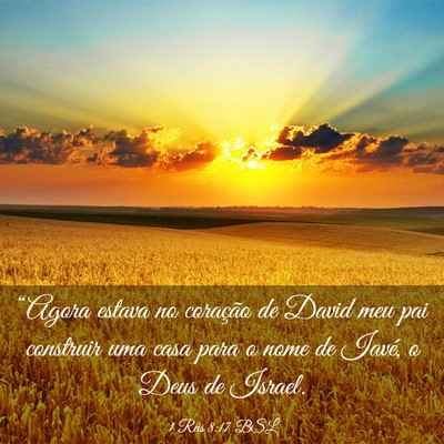 Picture 03 - 1 Reis 8:17 BSL - “Agora estava no coração de David meu pai - Bible Verse Picture