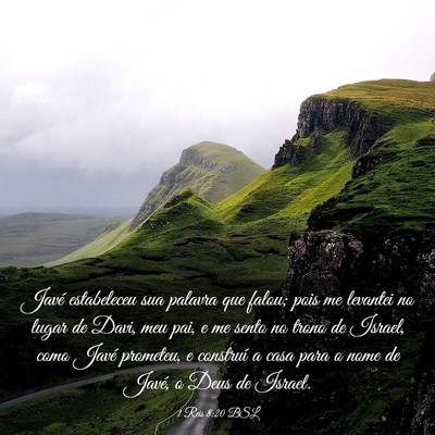 Picture 03 - 1 Reis 8:20 BSL - Javé estabeleceu sua palavra que falou; pois me - Bible Verse Picture