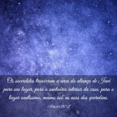 Picture 03 - 1 Reis 8:6 BSL - Os sacerdotes trouxeram a arca da aliança de - Bible Verse Picture