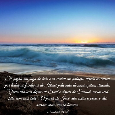 Picture 03 - 1 Samuel 11:7 BSL - Ele pegou um jugo de bois e os cortou em - Bible Verse Picture