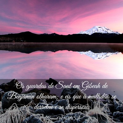 Picture 03 - 1 Samuel 14:16 BSL - Os guardas de Saul em Gibeah de Benjamin olharam; - Bible Verse Picture