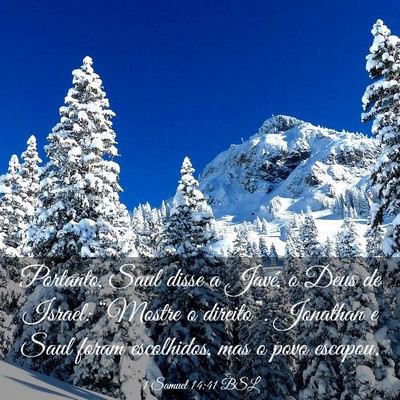 Picture 03 - 1 Samuel 14:41 BSL - Portanto, Saul disse a Javé, o Deus de Israel: - Bible Verse Picture