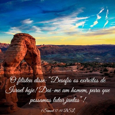 Picture 03 - 1 Samuel 17:10 BSL - O filisteu disse: “Desafio os exércitos de - Bible Verse Picture
