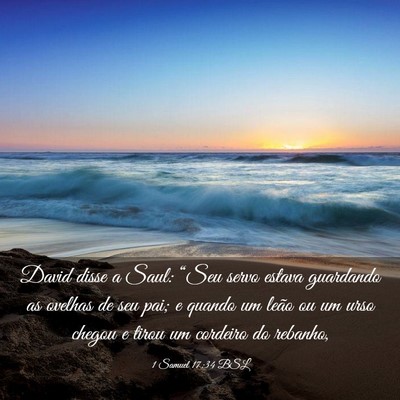 Picture 03 - 1 Samuel 17:34 BSL - David disse a Saul: “Seu servo estava guardando - Bible Verse Picture