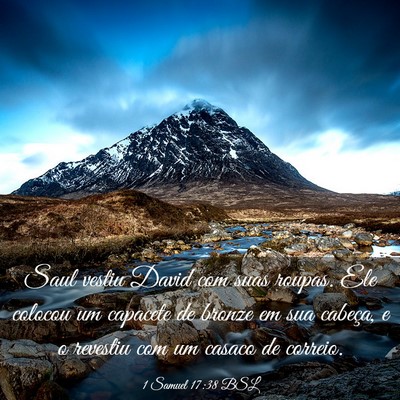 Picture 03 - 1 Samuel 17:38 BSL - Saul vestiu David com suas roupas. Ele colocou um - Bible Verse Picture