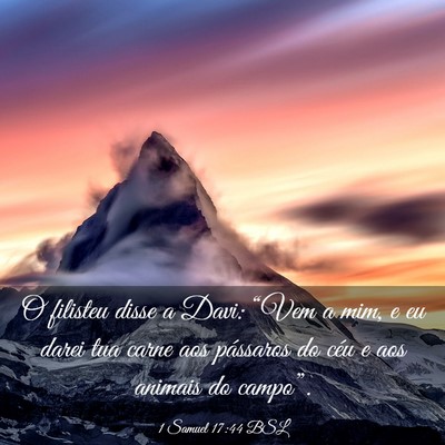 Picture 03 - 1 Samuel 17:44 BSL - O filisteu disse a Davi: “Vem a mim, e eu darei - Bible Verse Picture