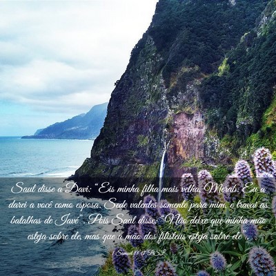 Picture 03 - 1 Samuel 18:17 BSL - Saul disse a Davi: “Eis minha filha mais velha, - Bible Verse Picture