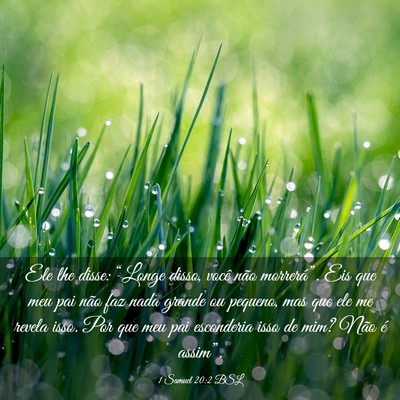 Picture 03 - 1 Samuel 20:2 BSL - Ele lhe disse: “Longe disso, você não - Bible Verse Picture