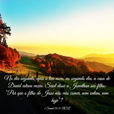 Picture 03 - 1 Samuel 20:27 BSL - No dia seguinte, após a lua nova, no segundo - Bible Verse Picture