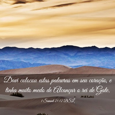Picture 03 - 1 Samuel 21:12 BSL - Davi colocou estas palavras em seu coração, e - Bible Verse Picture