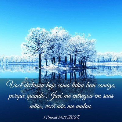 Picture 03 - 1 Samuel 24:18 BSL - Você declarou hoje como lidou bem comigo, porque - Bible Verse Picture