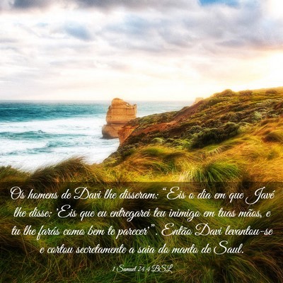 Picture 03 - 1 Samuel 24:4 BSL - Os homens de Davi lhe disseram: “Eis o dia em - Bible Verse Picture
