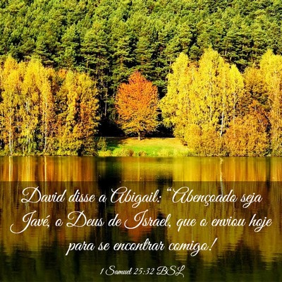 Picture 03 - 1 Samuel 25:32 BSL - David disse a Abigail: “Abençoado seja Javé, - Bible Verse Picture