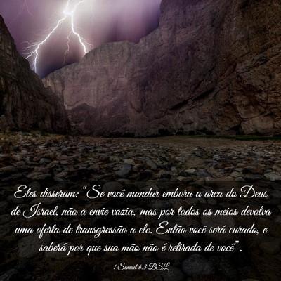 Picture 03 - 1 Samuel 6:3 BSL - Eles disseram: “Se você mandar embora a arca - Bible Verse Picture