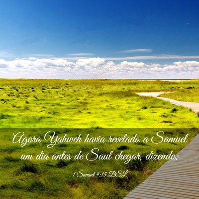 Picture 03 - 1 Samuel 9:15 BSL - Agora Yahweh havia revelado a Samuel um dia antes - Bible Verse Picture