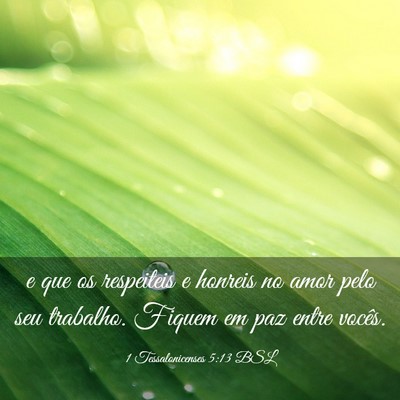 Picture 03 - 1 Tessalonicenses 5:13 BSL - e que os respeiteis e honreis no amor pelo seu - Bible Verse Picture